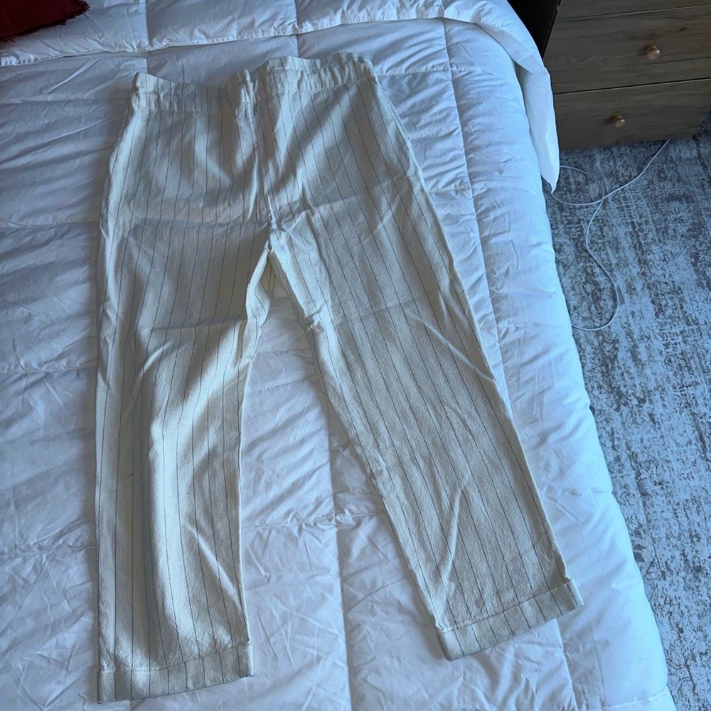 Women’s Cream Striped Pants